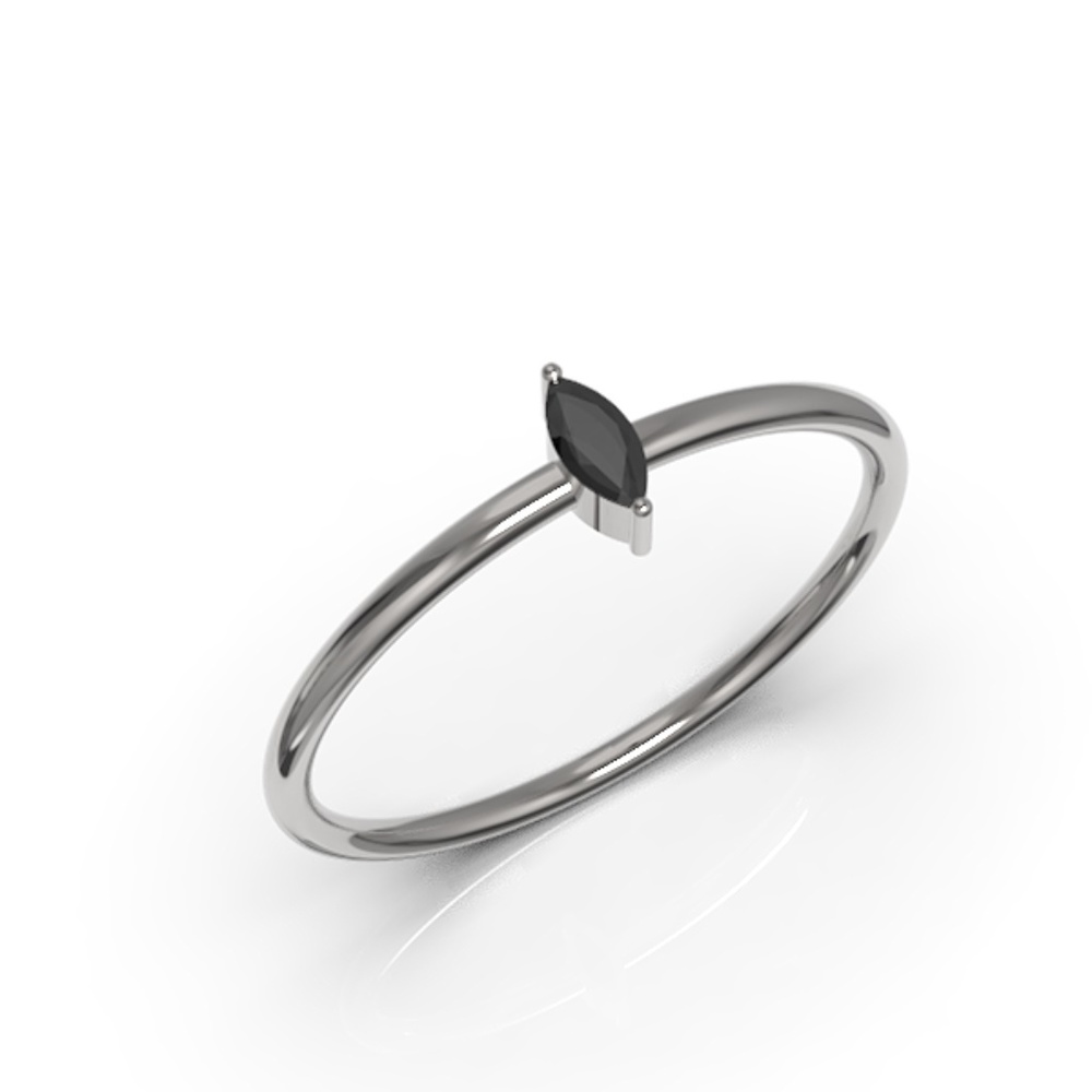 White Gold Marquise Minimalist Promise Ring